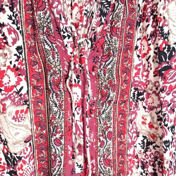 Lucky Brand Boho Tunic Top Rose Pink 3/4 Sleeve Blouse Women’s Size S - Picture 4 of 8
